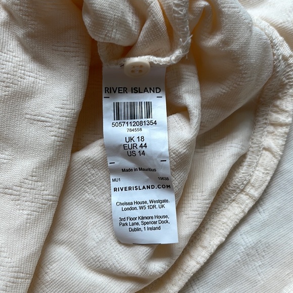 NWT River Island Cream Smock Dress in 14 - Picture 6 of 6
